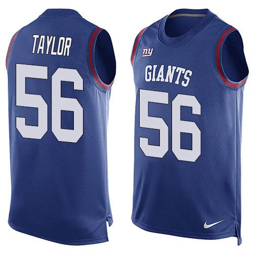 Nike New York Giants 56 Lawrence Taylor Royal Blue Team Color NFL Limited Tank Top Jersey