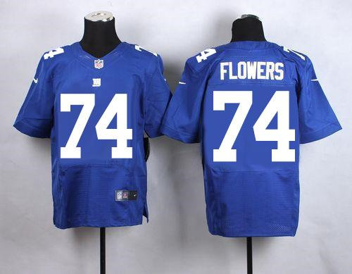 Nike New York Giants 74 Ereck Flowers Royal Blue Team Color NFL Elite Jersey