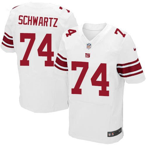 Nike New York Giants 74 Geoff Schwartz White NFL Elite Jersey