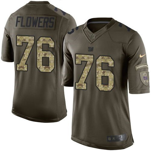 Nike New York Giants 76 Ereck Flowers Green NFL Limited Salute to Service Jersey