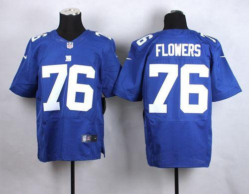 Nike New York Giants 76 Ereck Flowers Royal Blue Team Color NFL Elite jersey