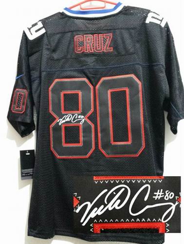 Nike New York Giants 80# Victor Cruz Lights Out Black elite signature jerseys