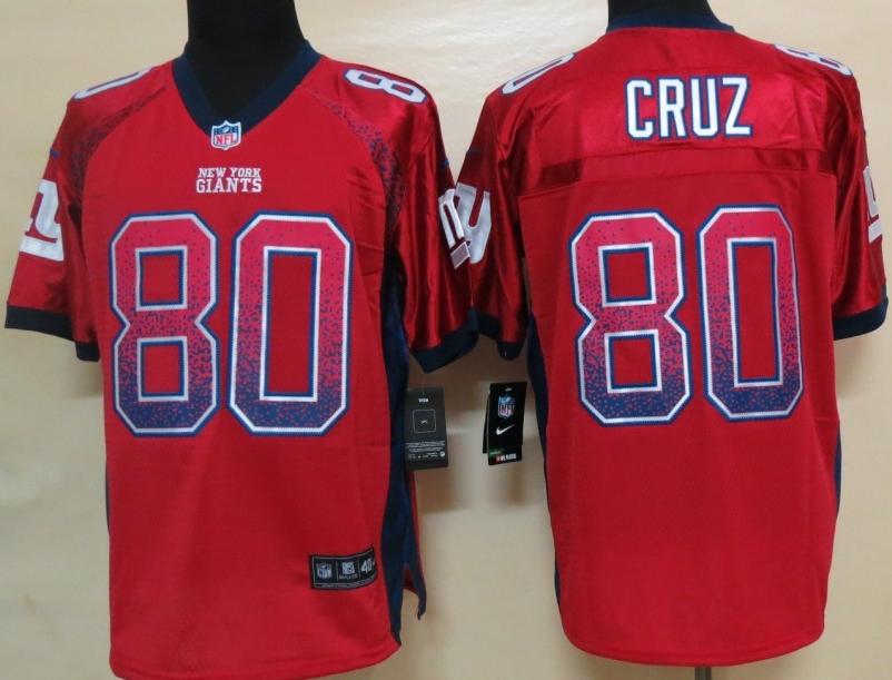 Nike New York Giants 80 Victor Cruz Red Drift Fashion Elite NFL Jerseys