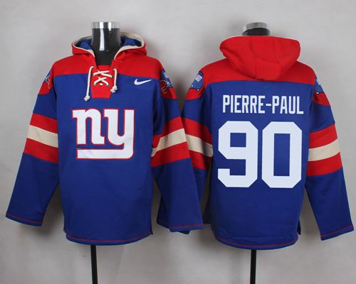 Nike New York Giants 90 Jason Pierre-Paul Royal Blue Player Pullover NFL Hoodie