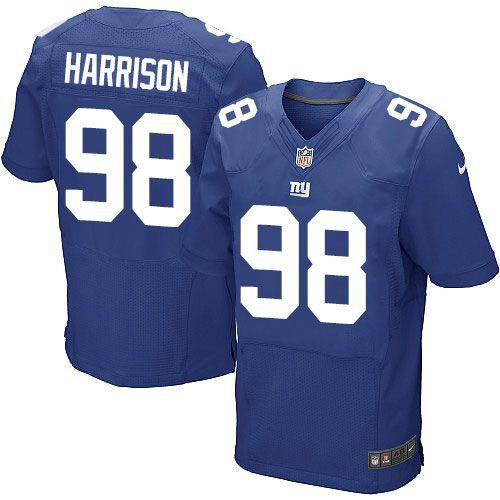 Nike New York Giants 98 Damon Harrison Royal Blue Team Color NFL Elite Jersey