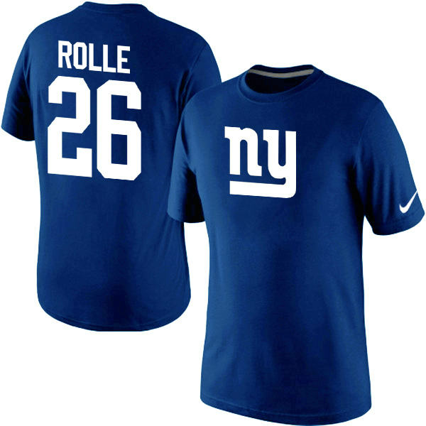 Nike New York Giants Antrel Rolle Name & Number T-Shirt Blue