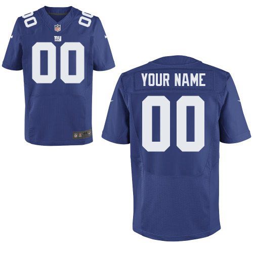 Nike New York Giants Customized Elite Team Color Blue Jersey