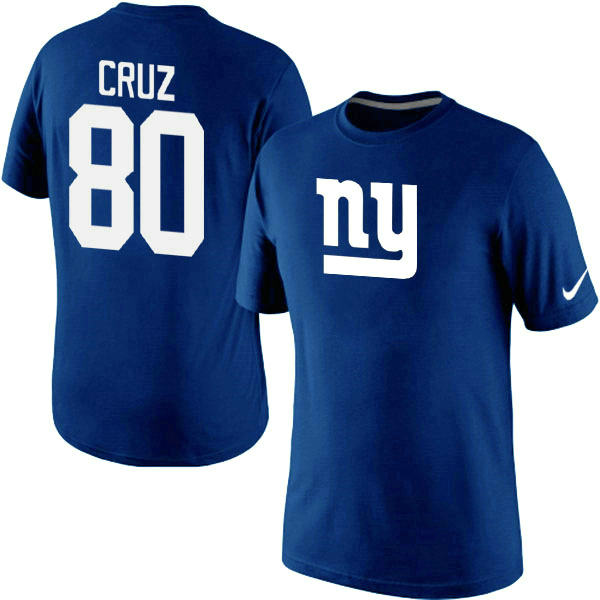 Nike New York Giants Victor Cruz Name & Number T-Shirt Blue