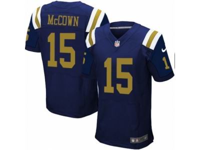 Nike New York Jets #15 Josh McCown Elite Navy Blue Jersey