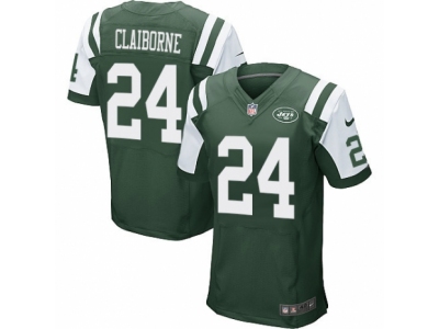 Nike New York Jets #24 Morris Claiborne Elite Green Jersey