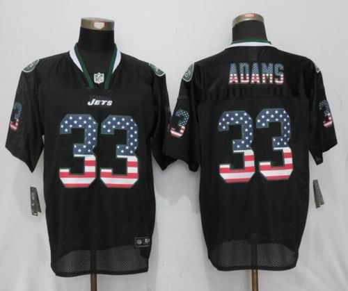 Nike New York Jets #33 Jamal Adams USA Flag Fashion black Elite Jerseys