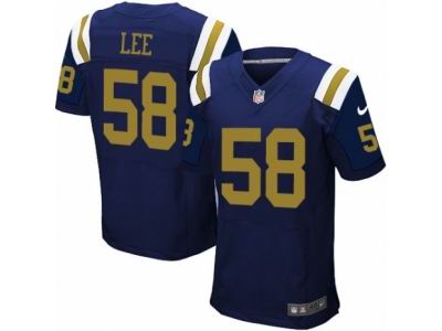 Nike New York Jets #58 Darron Lee Elite Navy Blue Jersey