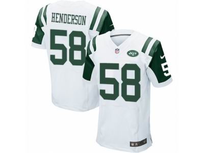 Nike New York Jets #58 Erin Henderson Elite White NFL Jersey