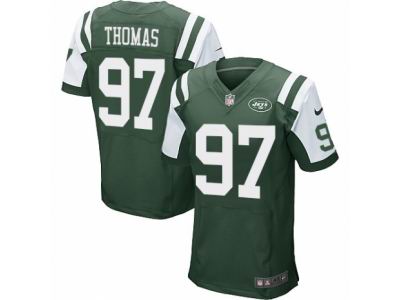 Nike New York Jets #97 Lawrence Thomas Elite Green Jersey
