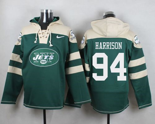 Nike New York Jets 94 Damon Harrison Green Player Pullover NFL Hoodie