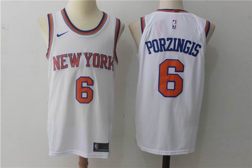 Nike New York Knicks #6 Kristaps Porzingis white Jersey