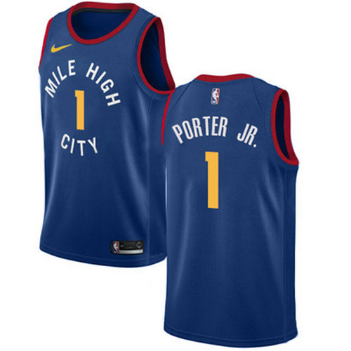 Nike Nuggets #1 Michael Porter Jr. Navy NBA Swingman City Edition Jersey