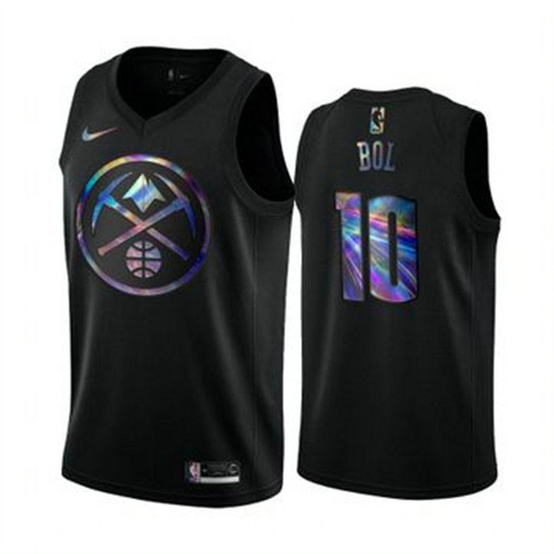 Nike Nuggets #10 Bol Bol Men's Iridescent Holographic Collection NBA Jersey - Black