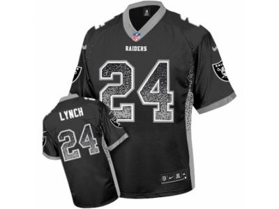 Nike Oakland Raiders #24 Marshawn Lynch Elite Black Drift Fashion NFL Jersey