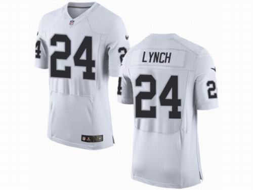 Nike Oakland Raiders #24 Marshawn Lynch Elite White Jersey