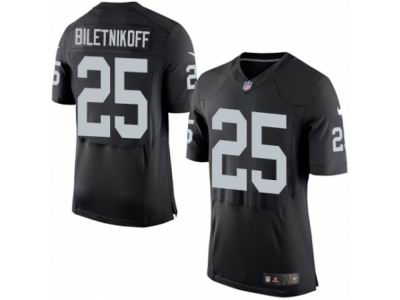 Nike Oakland Raiders #25 Fred Biletnikoff Elite Black Jersey