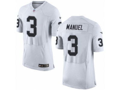 Nike Oakland Raiders #3 E. J. Manuel Elite White Jersey