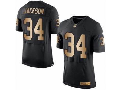 Nike Oakland Raiders #34 Bo Jackson Elite Black Gold Jersey