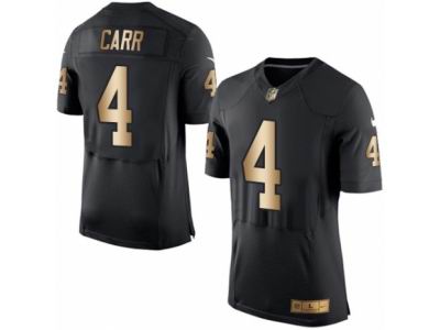 Nike Oakland Raiders #4 Derek Carr Elite Black Gold Jersey