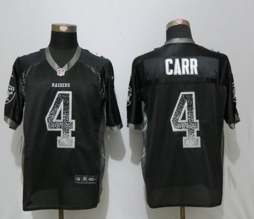 Nike Oakland Raiders #4 Derek Carr black Elite Drift Fashion Jersey