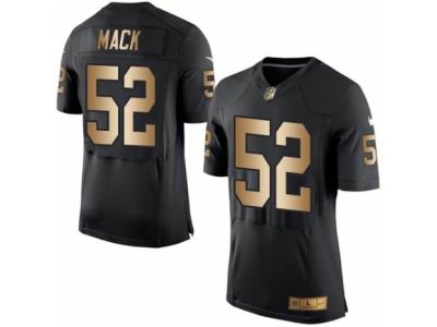 Nike Oakland Raiders #52 Khalil Mack Elite Black Gold Jersey