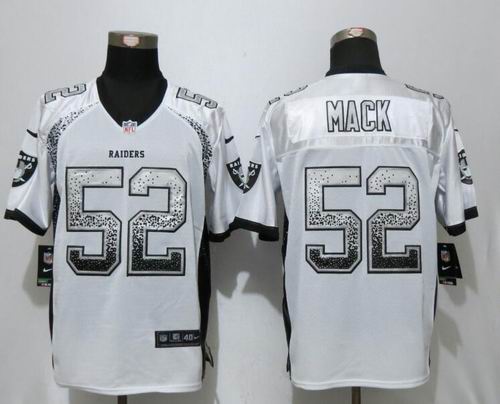 Nike Oakland Raiders #52 Khalil Mack White Elite Drift Fashion Jersey