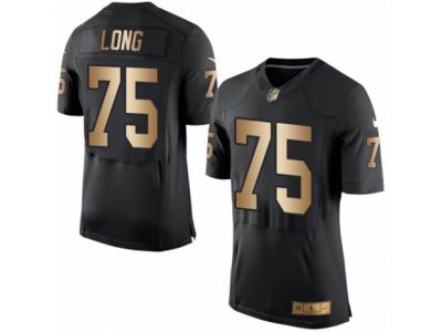 Nike Oakland Raiders #75 Howie Long Elite Black Gold Jersey