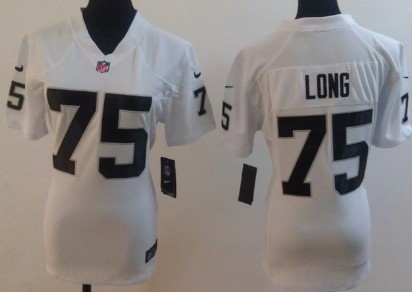 Nike Oakland Raiders #75 Howie Long White Game Womens Jersey 
