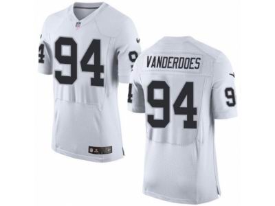 Nike Oakland Raiders #94 Eddie Vanderdoes Elite White NFL Jersey