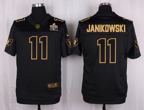 Nike Oakland Raiders 11 Sebastian Janikowski Black NFL Elite Pro Line Gold Collection Jersey