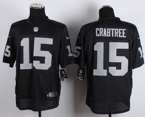 Nike Oakland Raiders 15 Michael Crabtree Black Team Color NFL Elite jersey