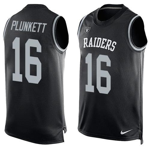 Nike Oakland Raiders 16 Jim Plunkett Black Team Color NFL Limited Tank Top Jersey