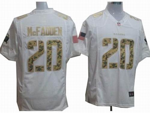 Nike Oakland Raiders 20# Darren McFadden White Salute to Service Game Jersey