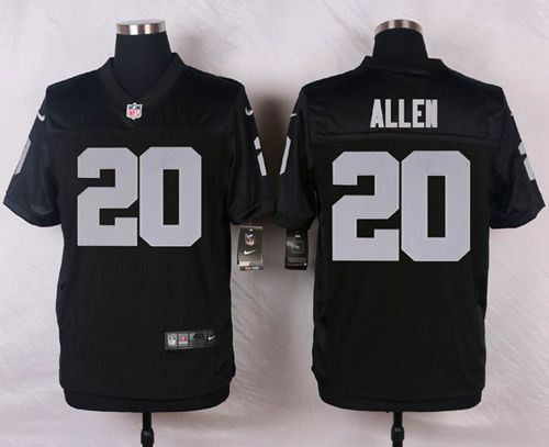 Nike Oakland Raiders 20 Nate Allen Black Team Color NFL Elite Jersey