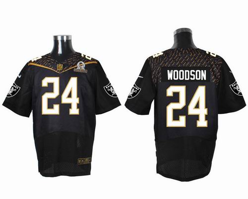 Nike Oakland Raiders 24# Charles Woodson black 2016 Pro Bowl Elite Jersey