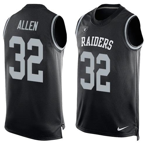 Nike Oakland Raiders 32 Marcus Allen Black Team Color NFL Limited Tank Top Jersey