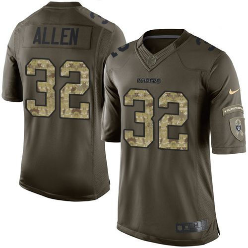 Nike Oakland Raiders 32 Marcus Allen Green NFL Limited Salute to Service Jersey