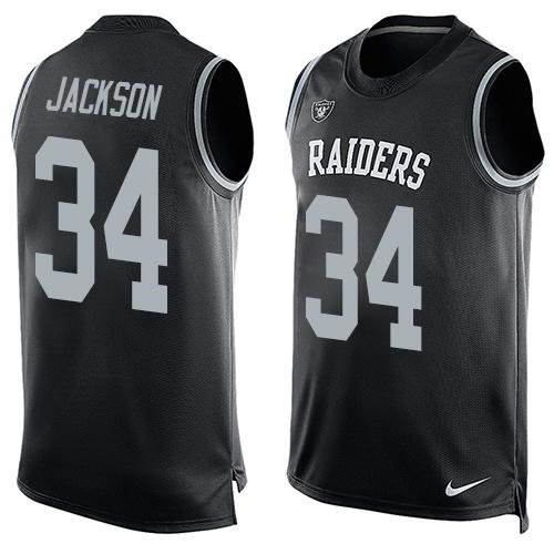 Nike Oakland Raiders 34 Bo Jackson Black Team Color NFL Limited Tank Top Jersey