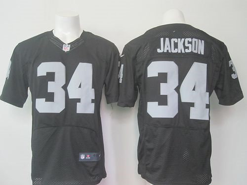 Nike Oakland Raiders 34 Bo Jackson Black Team Color NFL New Elite Jersey