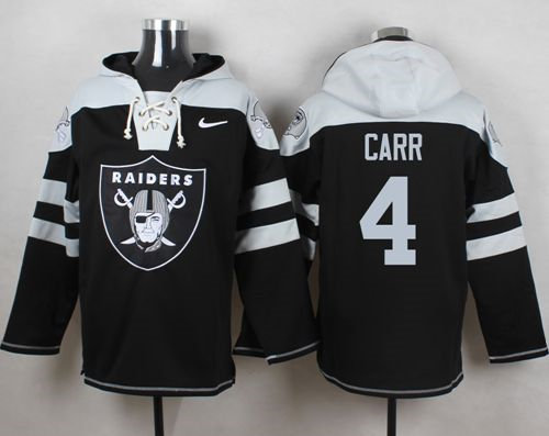Nike Oakland Raiders 4 Derek Carr Black Player Pullover NFL Hoodie
