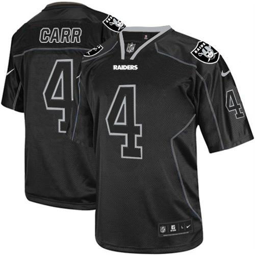 Nike Oakland Raiders 4 Derek Carr Lights Out Black NFL Elite Jersey