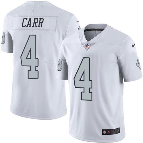 Nike Oakland Raiders 4 Derek Carr White NFL Limited Color Rush Jersey