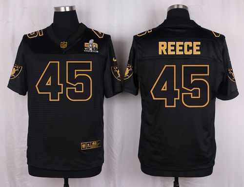 Nike Oakland Raiders 45 Marcel Reece Black NFL Elite Pro Line Gold Collection Jersey