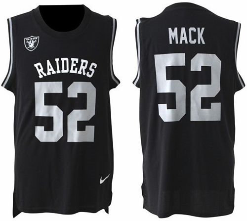 Nike Oakland Raiders 52 Khalil Mack Black Team Color NFL Limited Tank Top Jersey