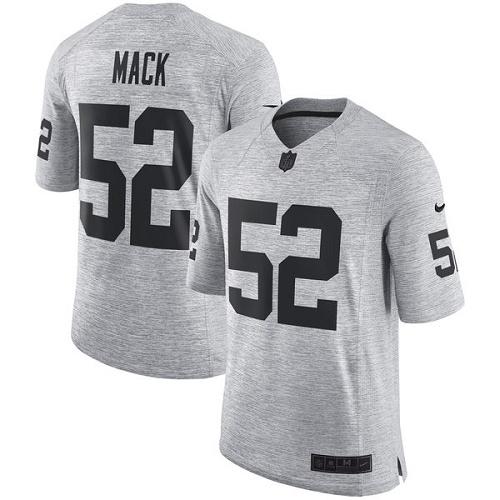 Nike Oakland Raiders 52 Khalil Mack Gray NFL Limited Gridiron Gray II Jersey
